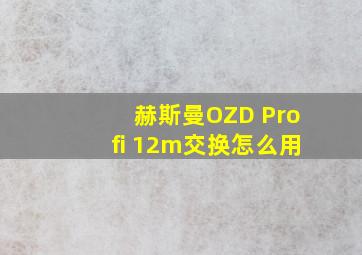 赫斯曼OZD Profi 12m交换怎么用